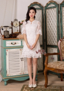 Váy liền YT207 : Váy liền ren tay lửng